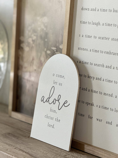 O Come Let Us Adore Him, Arch | Christmas Decor: 7x10"