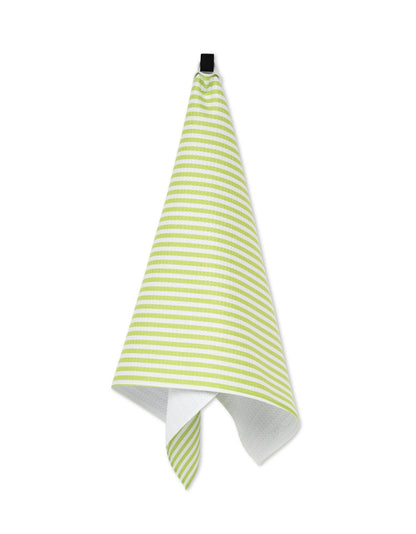 Geometry Summer Stripe Green Tea Towel