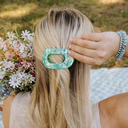 Flat Round Hair Clip | Small | Spring Splash