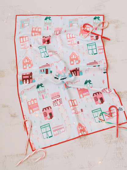 Christmas in the Village Waffle Towel | Holiday