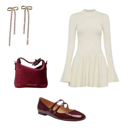 Gold Long Crystal Bow Drop Studs: Gold