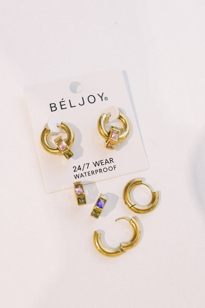 Diamond Double Hoop Earrings