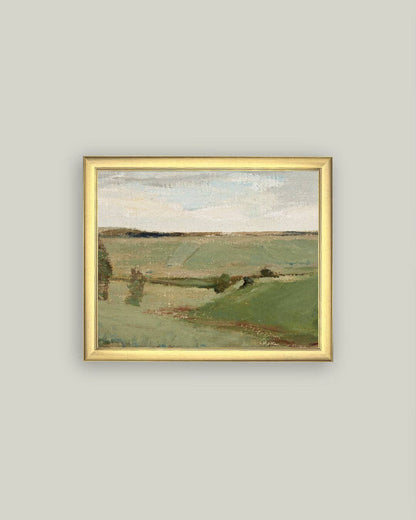 Studies by a River Framed Antique Art: 8x6