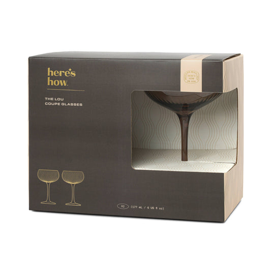 The Lou Coupe Glass - Smoke, Set Of 2