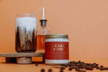 Salted Caramel Cold Brew Candle: 16 oz Candle