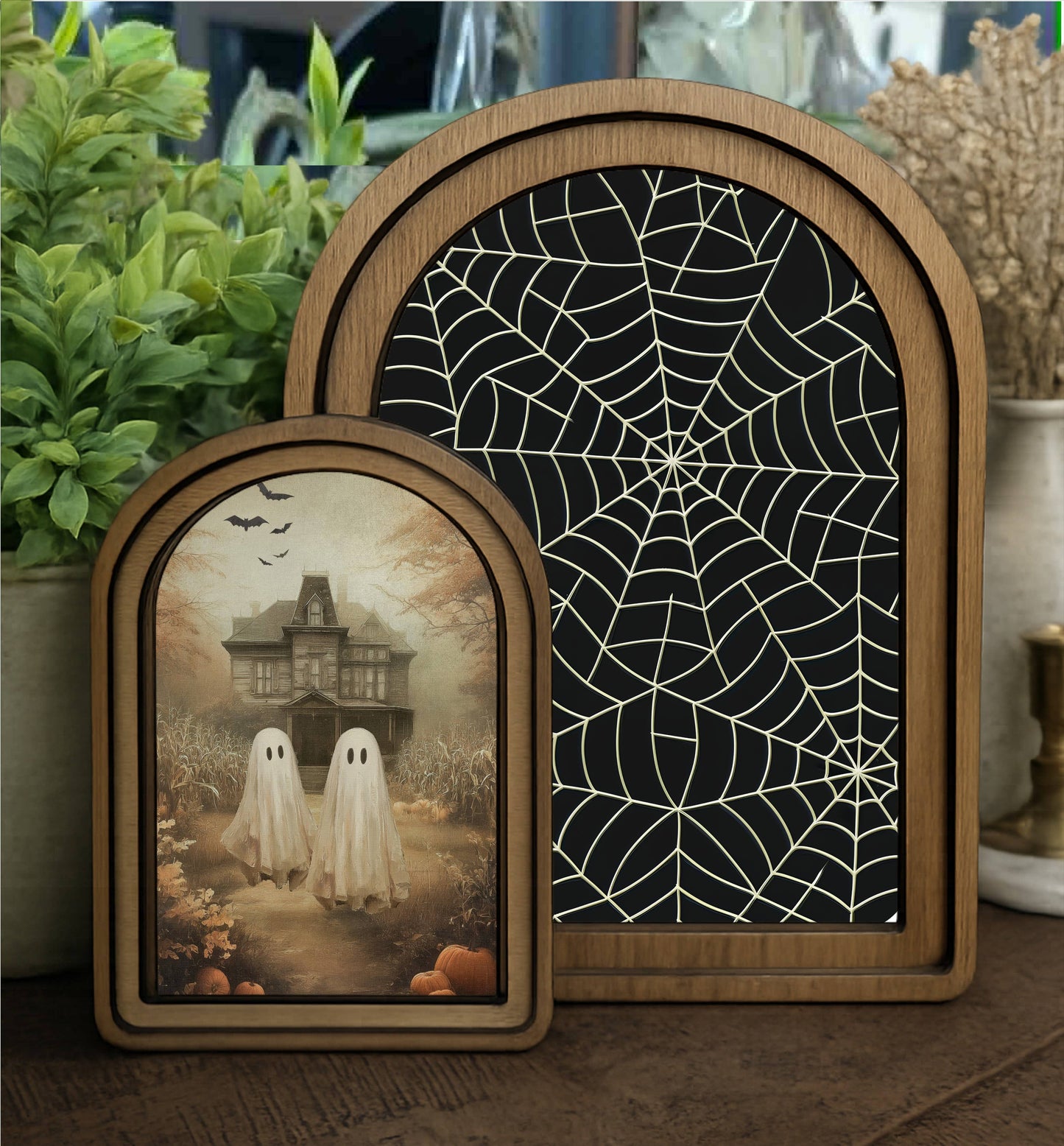 Layered Set Mansion Ghosts Canvas Art