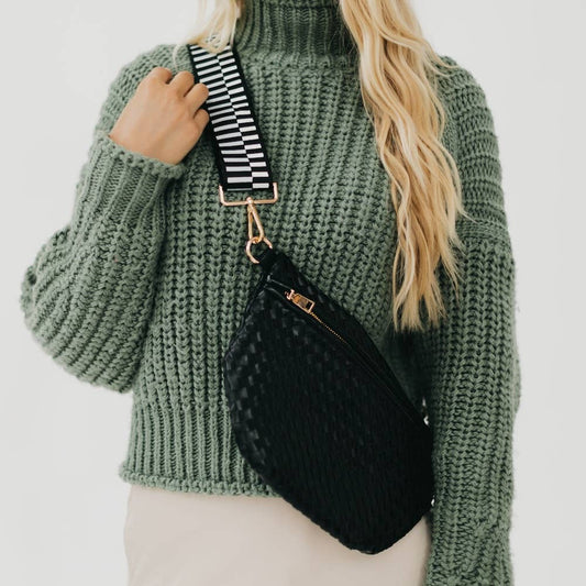 Westlyn Woven Bum Bag-Black
