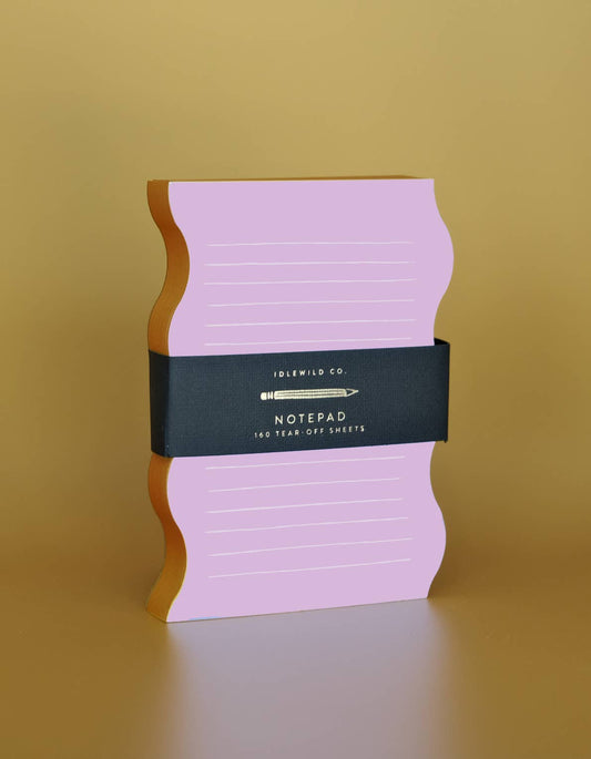 Wavy Shaped Notepad | Lilac + Tangerine Edge