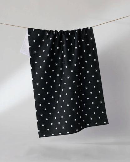 Spookydots Tea Towel: Black