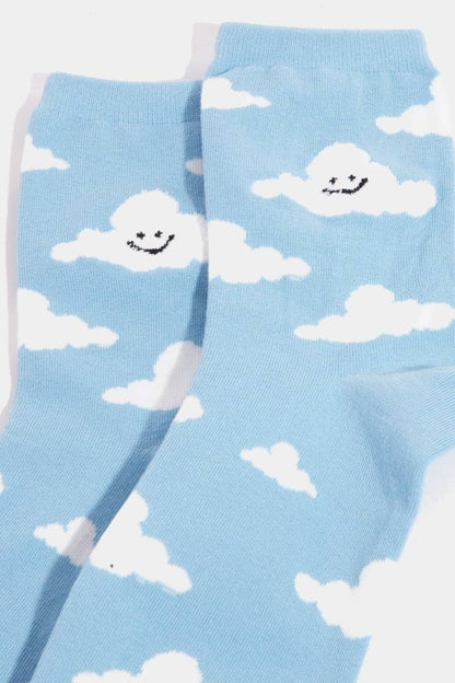 Smiling Cloud Blue Skies Socks: Blue