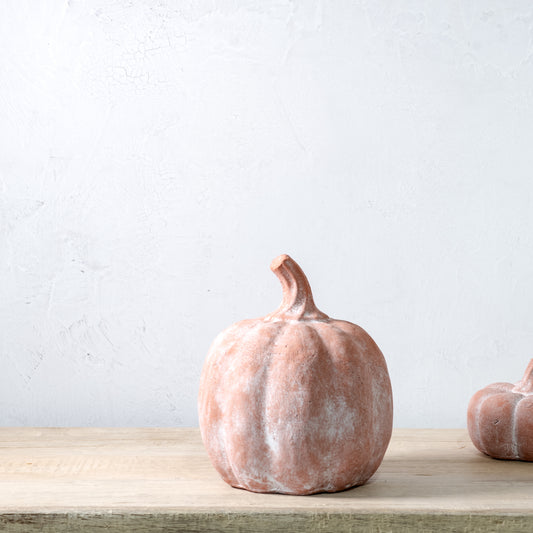 8” Orange Terracotta Pumpkin