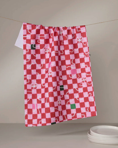 Wrapped Checkers Tea Towel