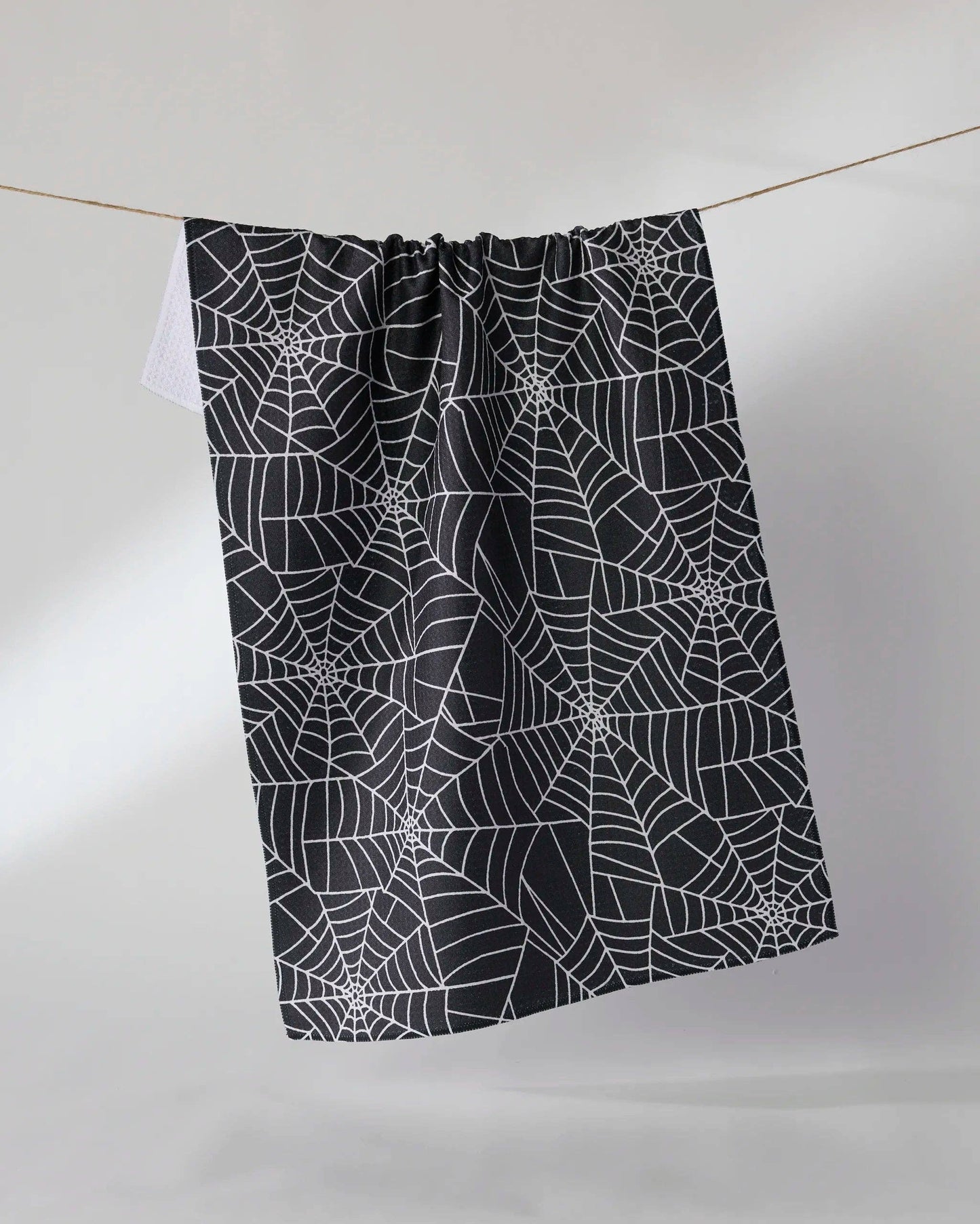 Whisper Web Tea Towel: Black