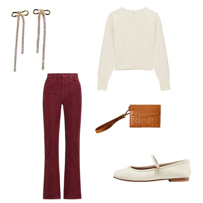 Gold Long Crystal Bow Drop Studs: Gold