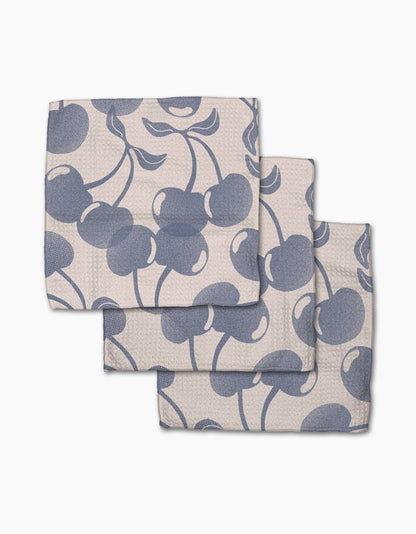 Geometry Blue Cherry Dreams Dishcloth Set