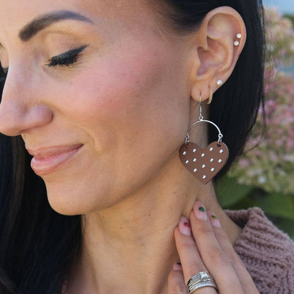 Brown Studded Harlow: Silver