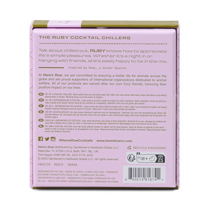 The Ruby Cocktail Chillers - Gold, Set Of 4