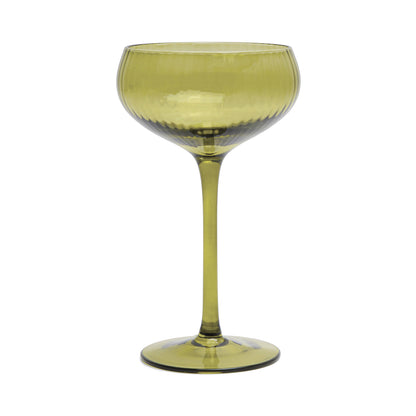 The Lou Coupe Glass - Olive, Set Of 2