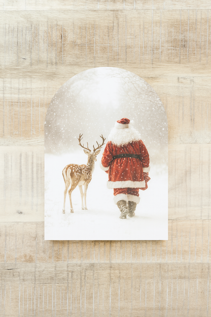 Santa and Reindeer Walking, Arch | Christmas 2025: 7x10"