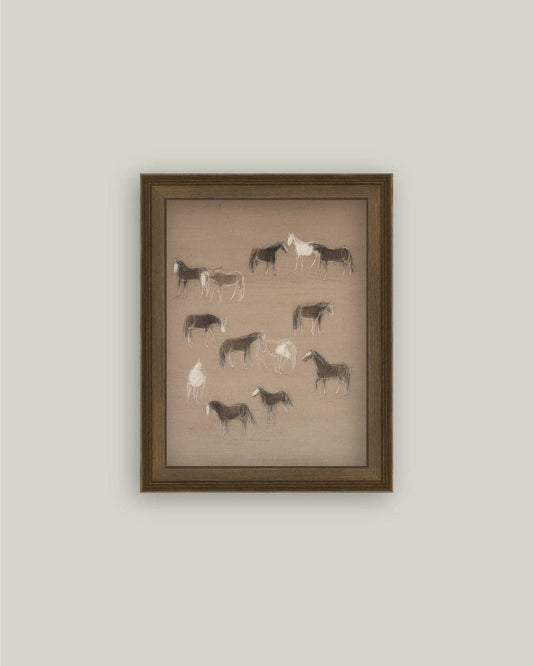 Horse Herd Sketch: 8x10