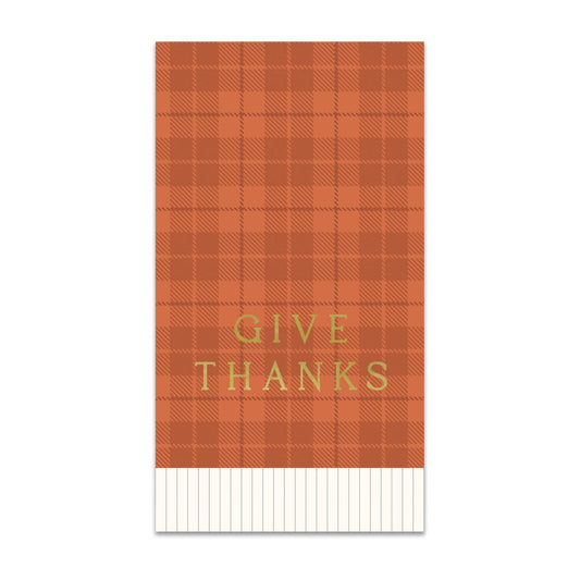 Give Thanks Plaid Dinner Napkin
