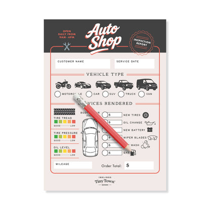 Tiny Town Play Notepad - Auto Shop