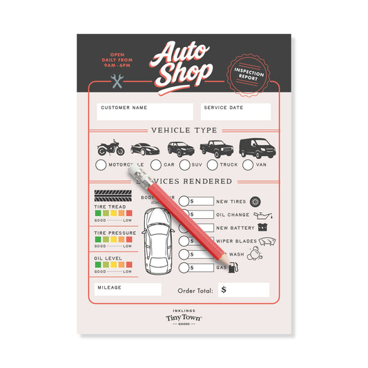 Tiny Town Play Notepad - Auto Shop
