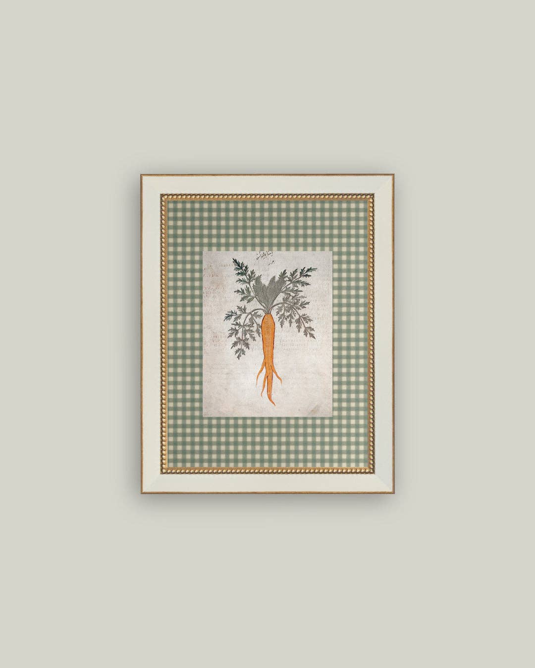 Garden Carrot Framed Antique Art: 7x9