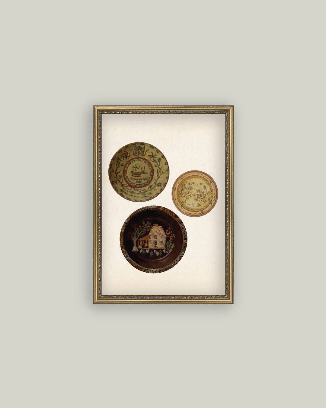 Three Antique Plates: 8x10