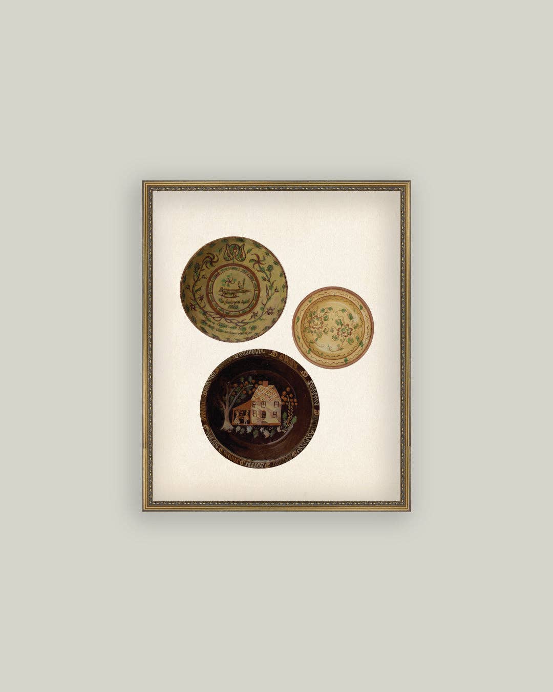 Three Antique Plates: 8x10