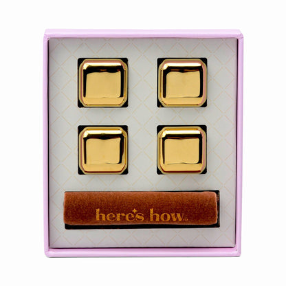 The Ruby Cocktail Chillers - Gold, Set Of 4