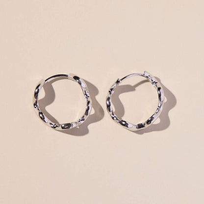Silver Squiggle Hoops