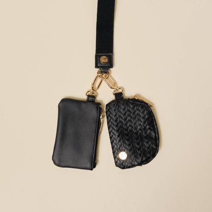 Dynamic Duo Pouch Luxe Wristlet–Black