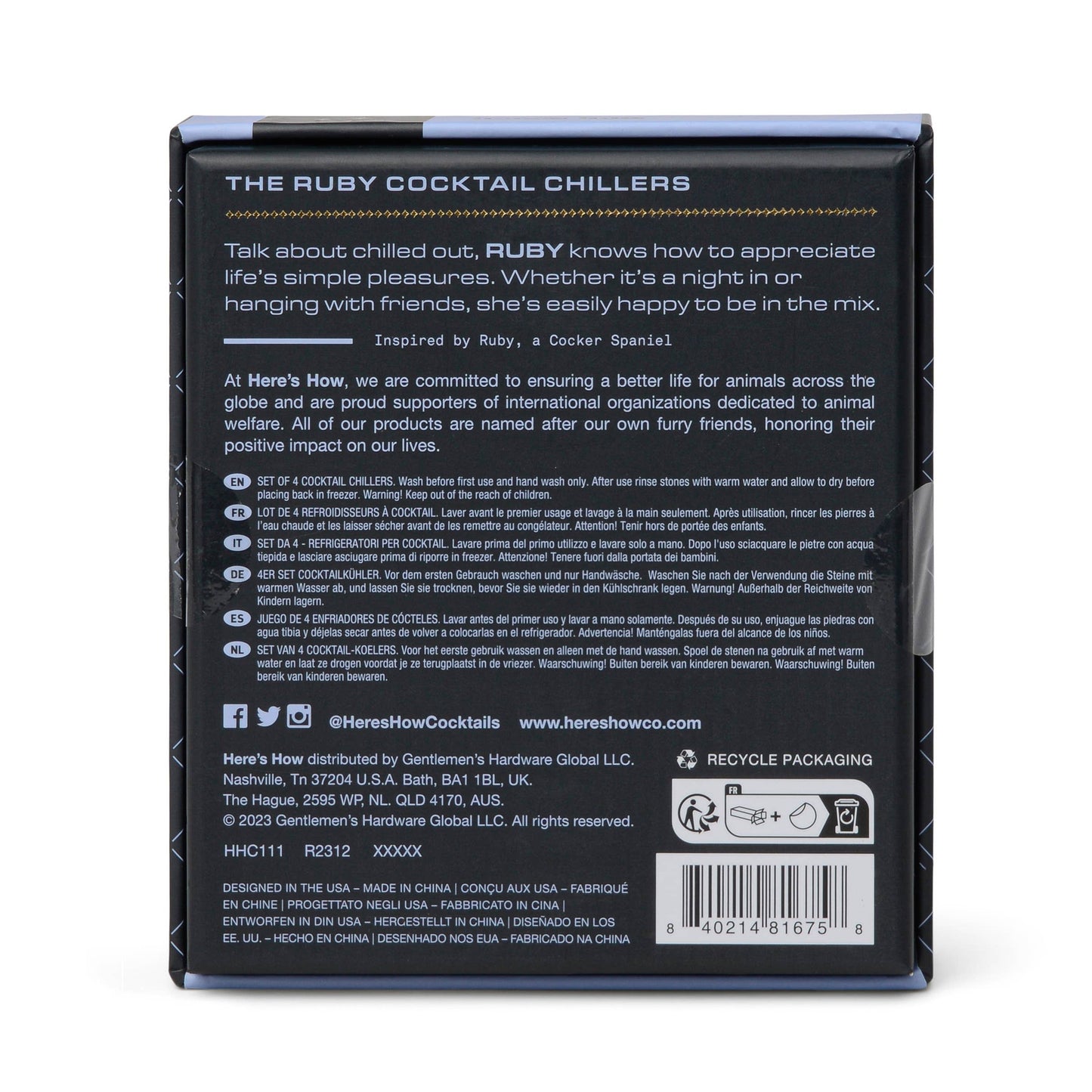 The Ruby Cocktail Chillers - Silver, Set Of 4