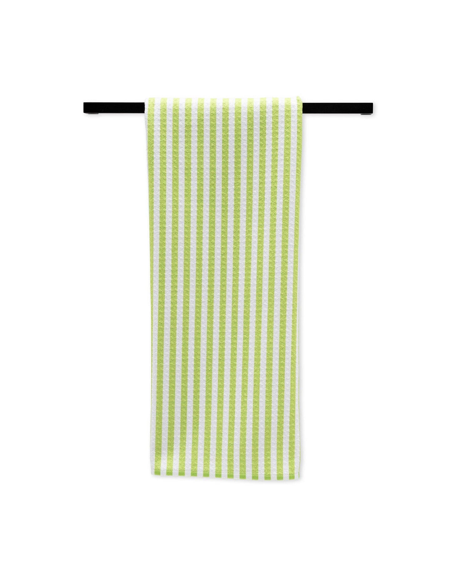 Geometry Summer Stripe Green Tea Towel