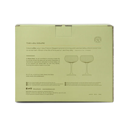 The Lou Coupe Glass - Olive, Set Of 2