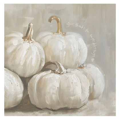 Mini Canvas, White Pumpkins, Fall, Aututmn Shelf Decor