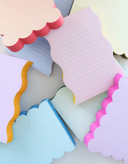 Wavy Shaped Notepad | Lilac + Tangerine Edge