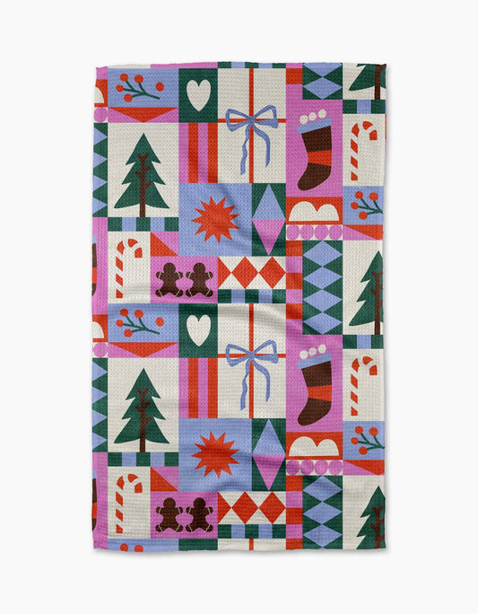 Festive Christmas Quilt Tea Towel