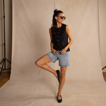 Black Studded Harlow: Gold