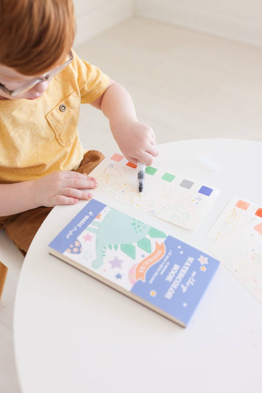 Dinosaur Watercolor Book for Kids Portable, Screen-Free Art