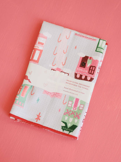 Christmas in the Village Waffle Towel | Holiday