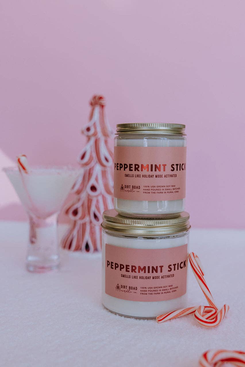 Peppermint Stick Candle: 8 oz Candle