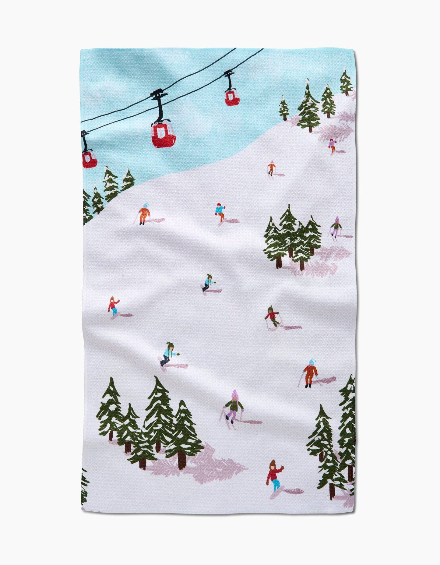 Winter Skiing Trip Tea Towel