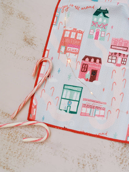 Christmas in the Village Waffle Towel | Holiday