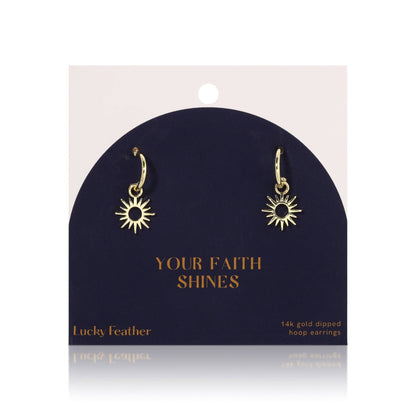 Faith Shines Huggie Earrings