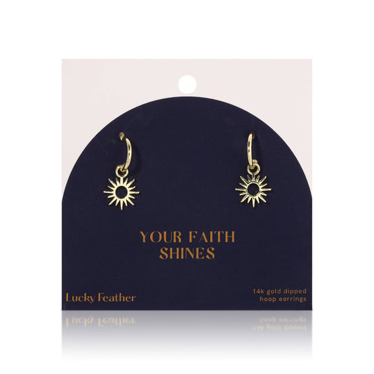 Faith Shines Huggie Earrings