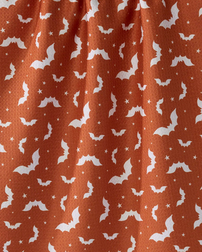 Batty Night Tea Towel: Orange