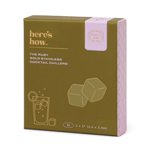 The Ruby Cocktail Chillers - Gold, Set Of 4