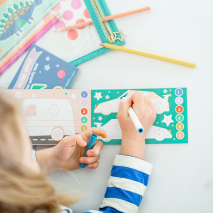 Set of 3 Blue Kids’ Activity Books - Travel & On-the-Go Fun